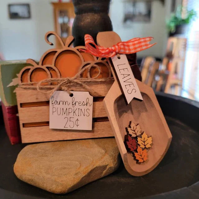 Customer photo review of Classic Autumn Themed Tiered Tray Decor Bundle
