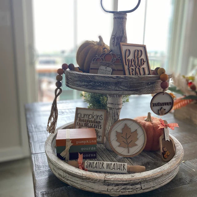 Customer photo review of Classic Autumn Themed Tiered Tray Decor Bundle