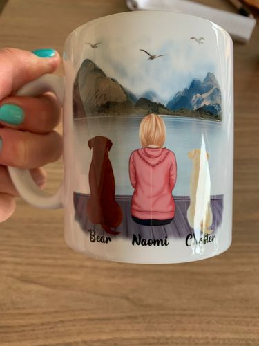 Customer photo review of Girl & Dogs - Life is better with a dog Personalised Mug