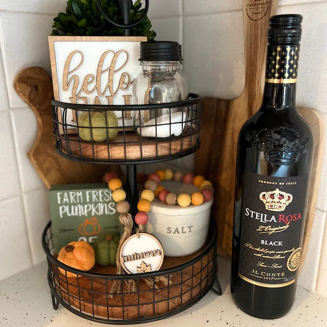 Customer photo review of Classic Autumn Themed Tiered Tray Decor Bundle