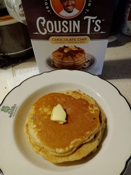 Customer photo review of Cousin T's Chocolate Chip Gourmet Pancake Mix 2 Pack