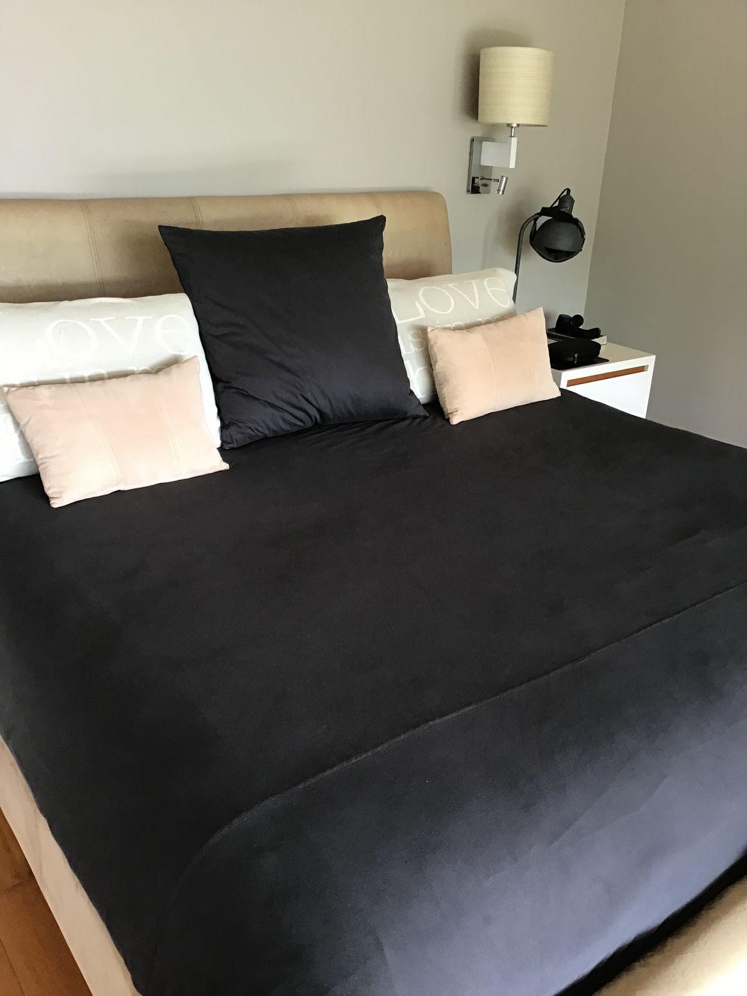 Customer photo review of Deep Charcoal Duvet Cover Set