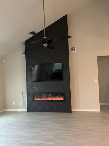 Customer photo review of Amantii Symmetry Bespoke 60'' Wall Mount / Recessed Linear Indoor/Outdoor Electric Fireplace