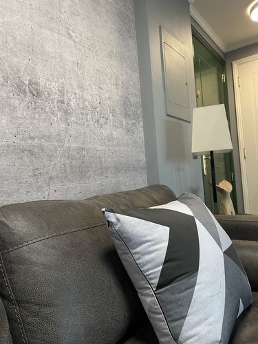 Customer photo review of Papel Mural Concreto