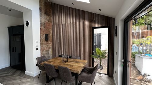 Customer photo review of SlatWall Acoustic Walnut