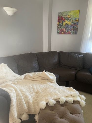Customer photo review of Original Tassel Blanket - Birch and Marshmallow