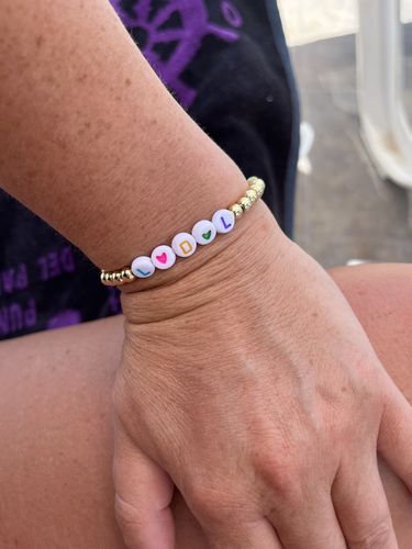 Customer photo review of Personalised Friendship Bracelet Gold - Multicolured