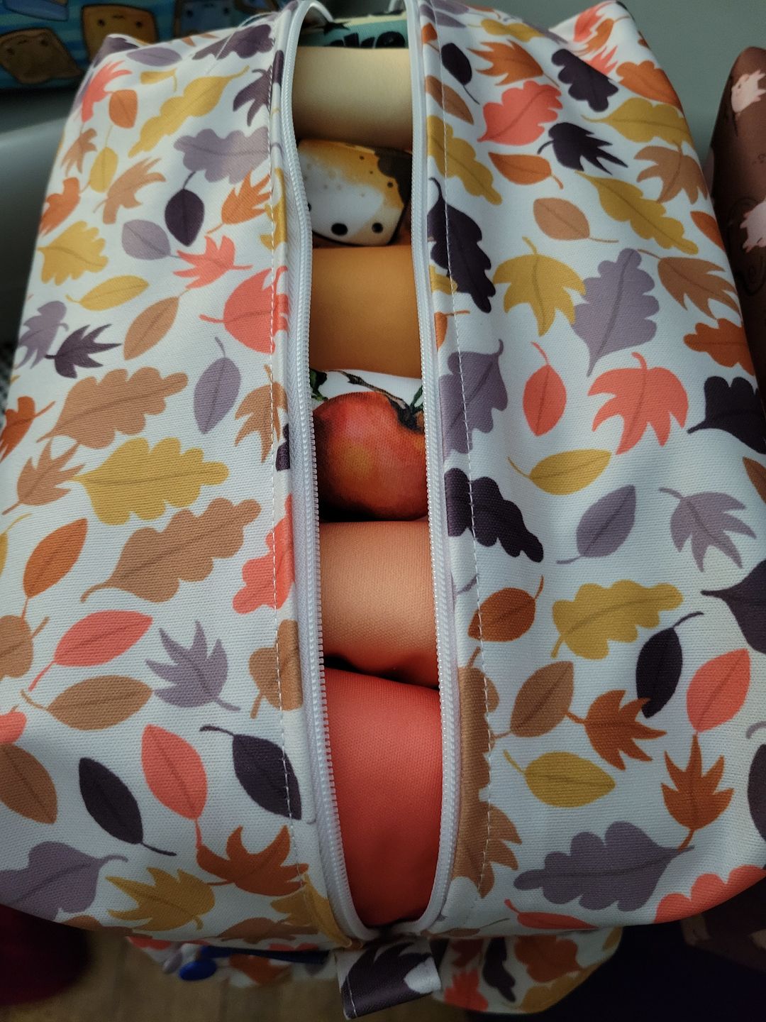 Customer photo review of Patterned Water Resistant Diaper Pod Travel Cube