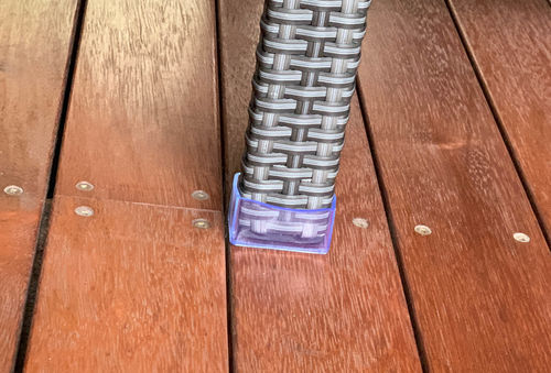 Customer photo review of Rectangle Silicone Chair Leg Cap - Outdoor Furniture Leg Protection