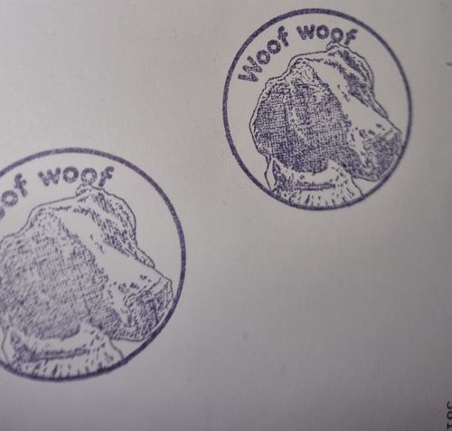 Customer photo review of Wooden Handle Face Stamp