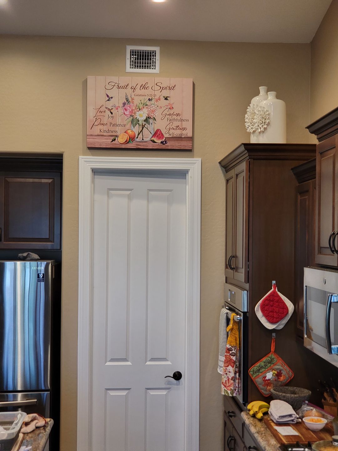 Customer photo review of Fruit of the Spirit Galatians 5:22-23 Bible verse wall art canvas