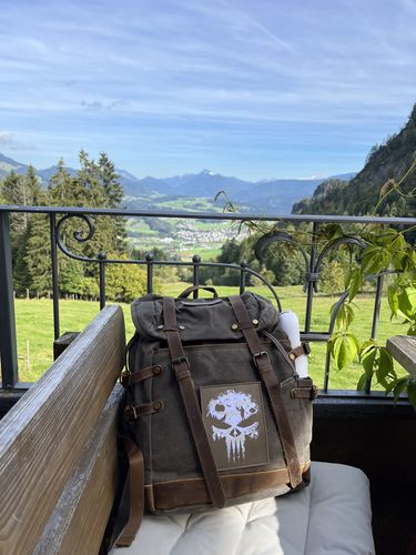 Customer photo review of Rucksack Mit Patch / Olivgrau (🌲)