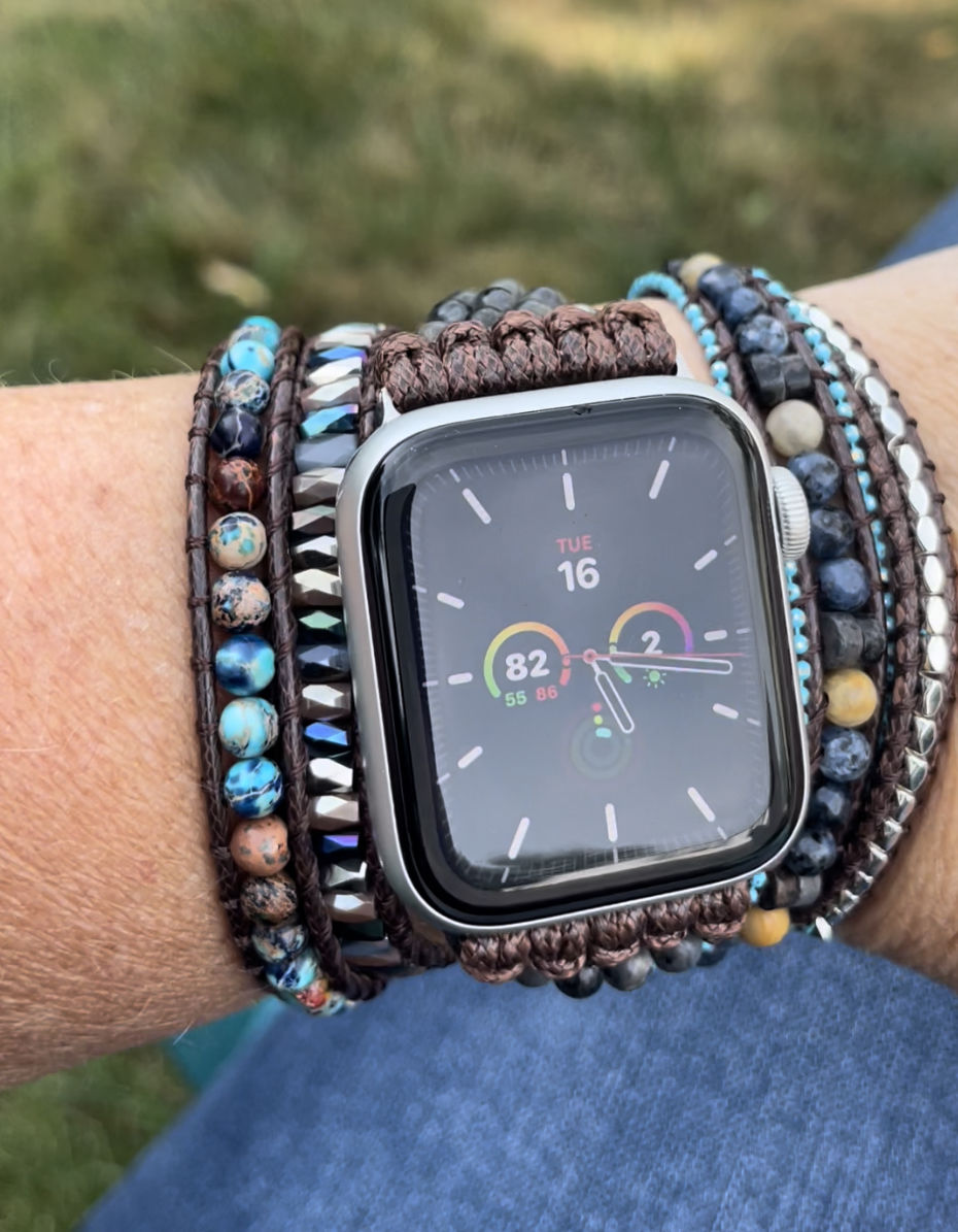 Customer photo review of Serene Ocean Apple Watch Strap