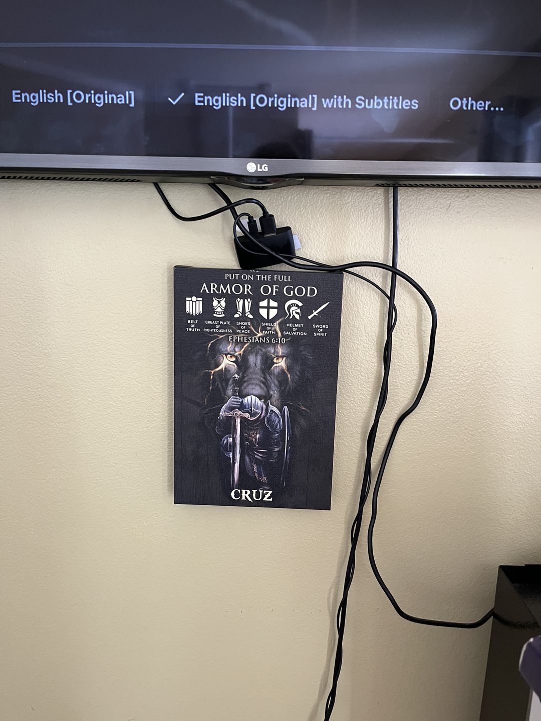 Customer photo review of Personalized Warrior Of God Canvas, Put On The Full Armor Of God, Armor Of God Bible Verse