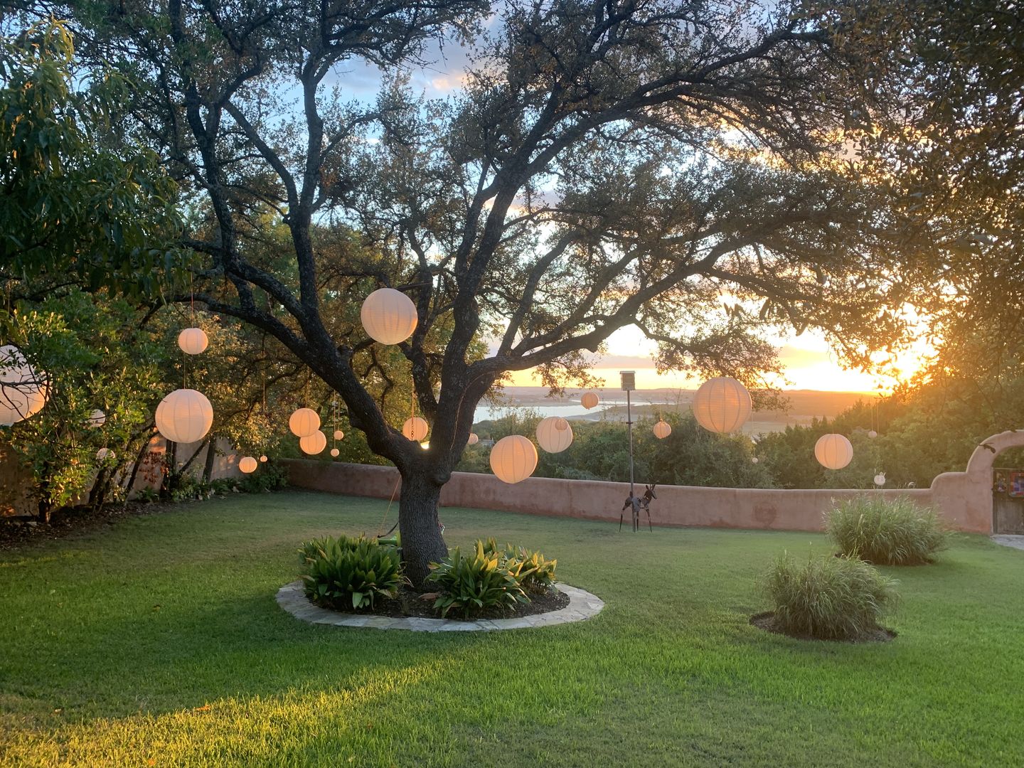 Customer photo review of 36" White Jumbo Shimmering Nylon Lantern, Crisscross Ribbing, Durable, Dry Outdoor Hanging Decoration