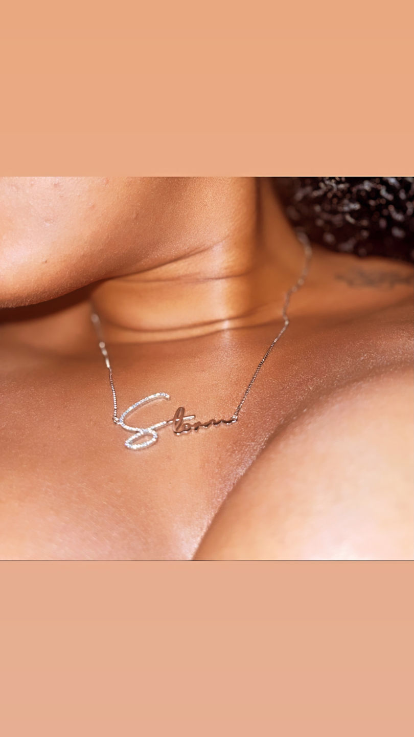 Customer photo review of Signature Custom Name Necklace