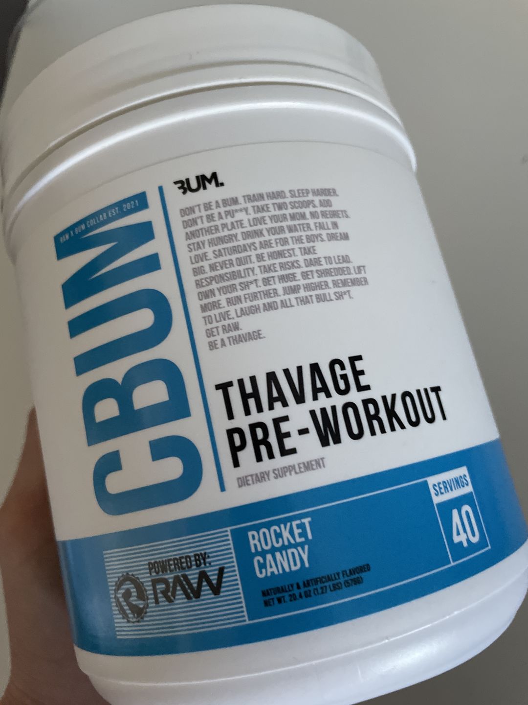 Customer photo review of CBUM - Thavage Pre-Workout 21oz