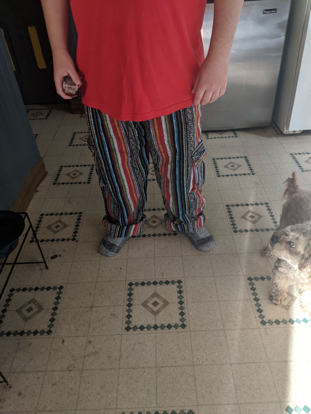 Customer photo review of Woven Cotton Cargo Pants
