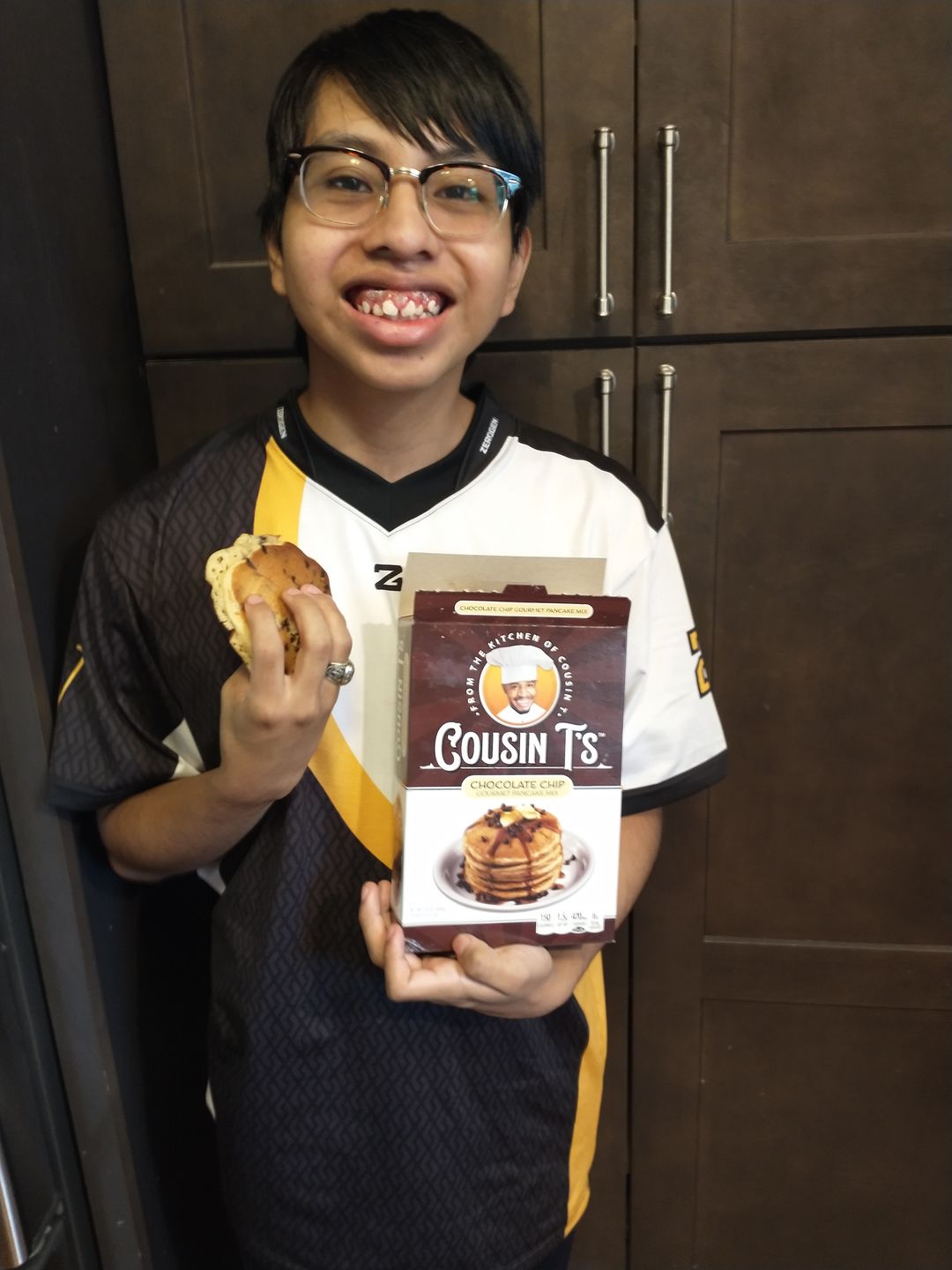 Customer photo review of Cousin T's Chocolate Chip Gourmet Pancake Mix 2 Pack
