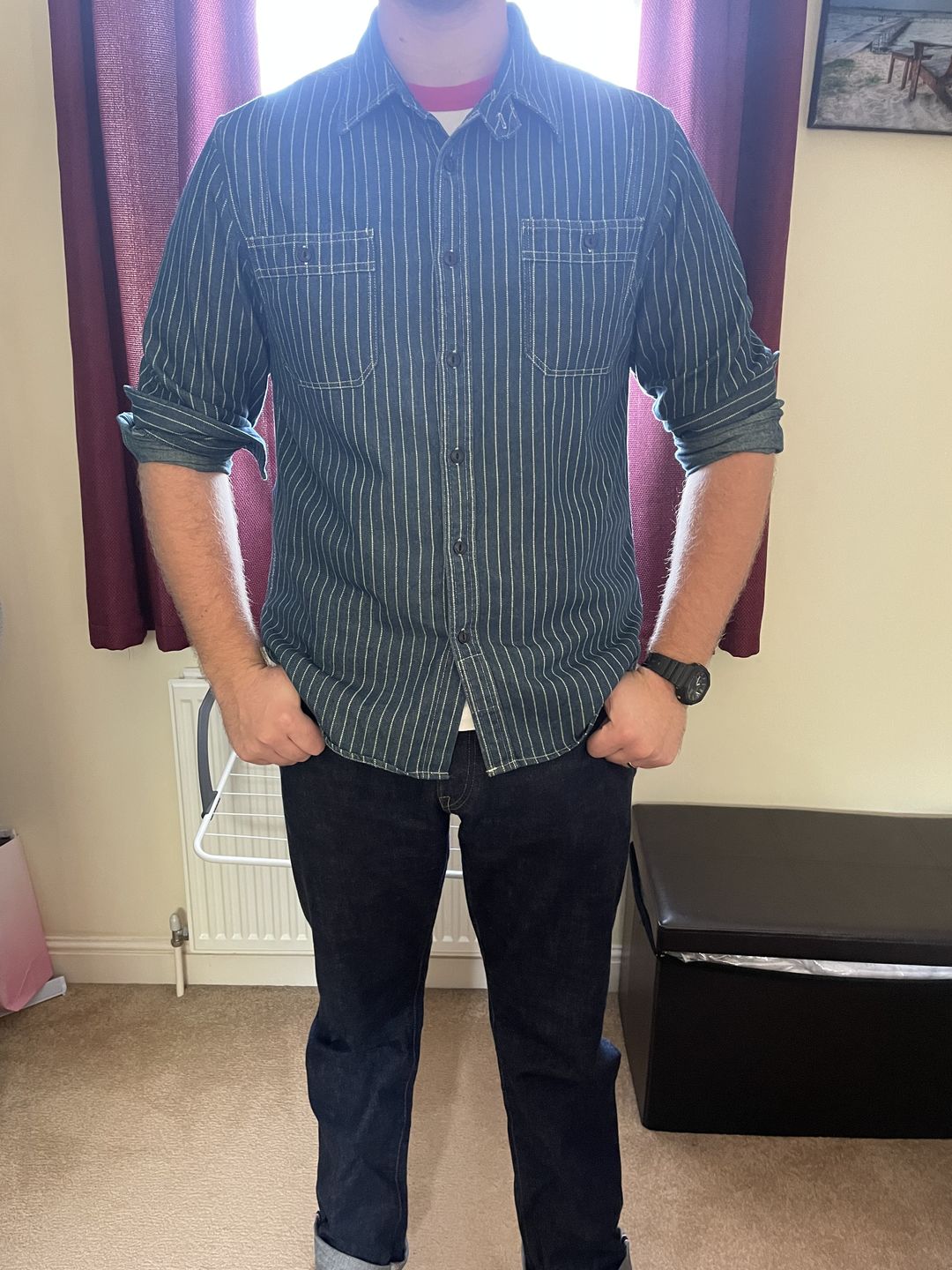Customer photo review of 9 oz Wabash Vent Hole Work Shirt