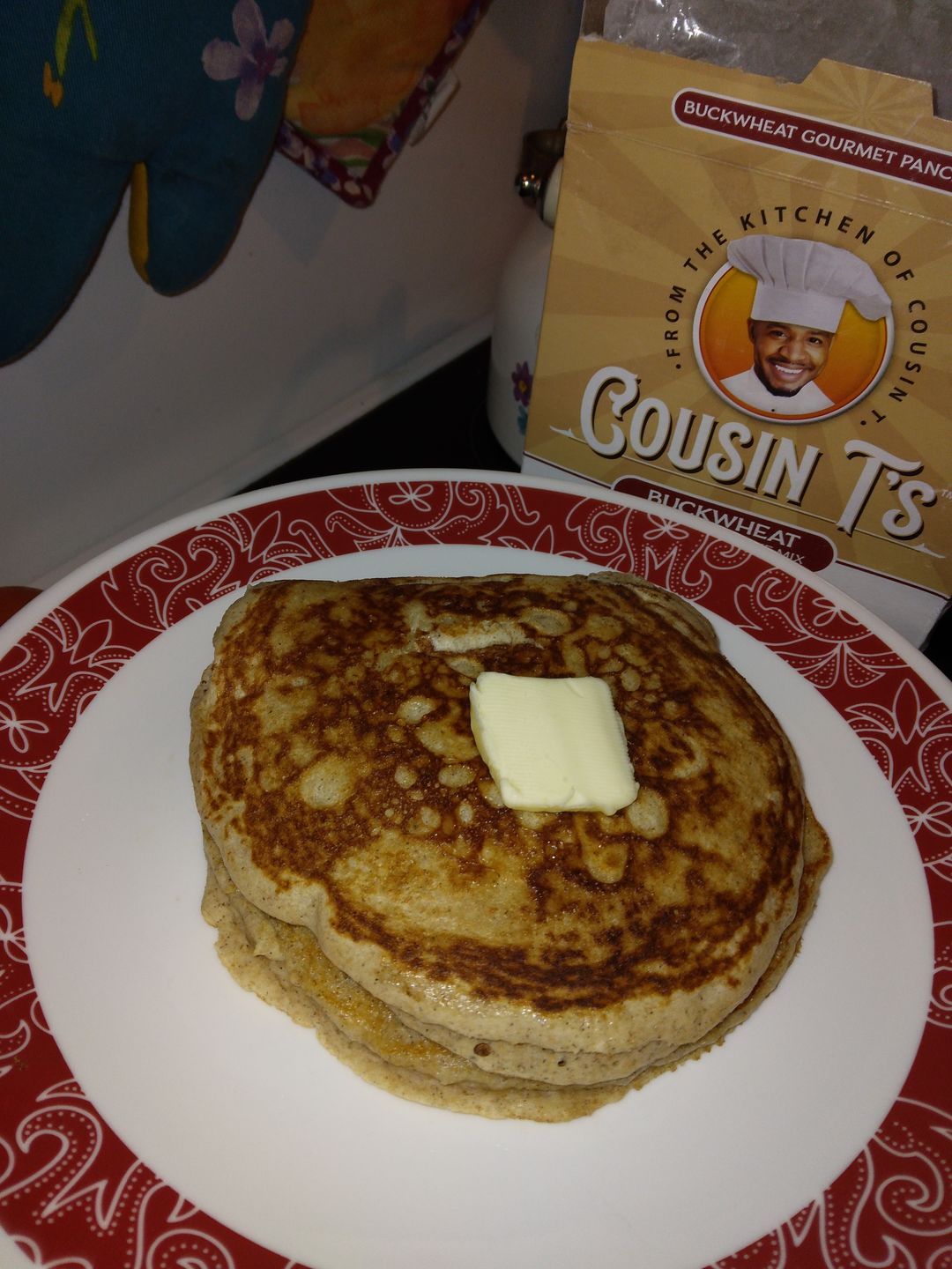 Customer photo review of Cousin T's Buckwheat Gourmet Pancake Mix 2 Pack