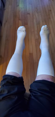 Customer photo review of Knee-High Compression - White