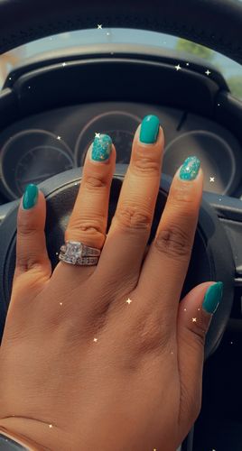 Customer photo review of Solitaire 3ct Cushion CZ Ring Set in Sterling Silver