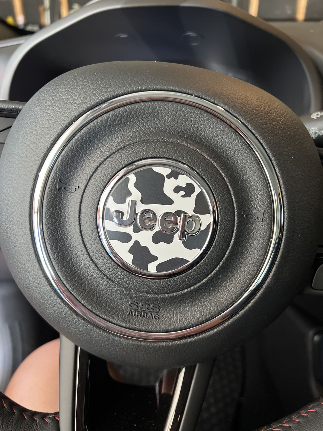 Customer photo review of Animal Print Steering Wheel Decal for Jeep
