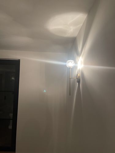 Customer photo review of Needle Wall Sconce with Crystal Shade