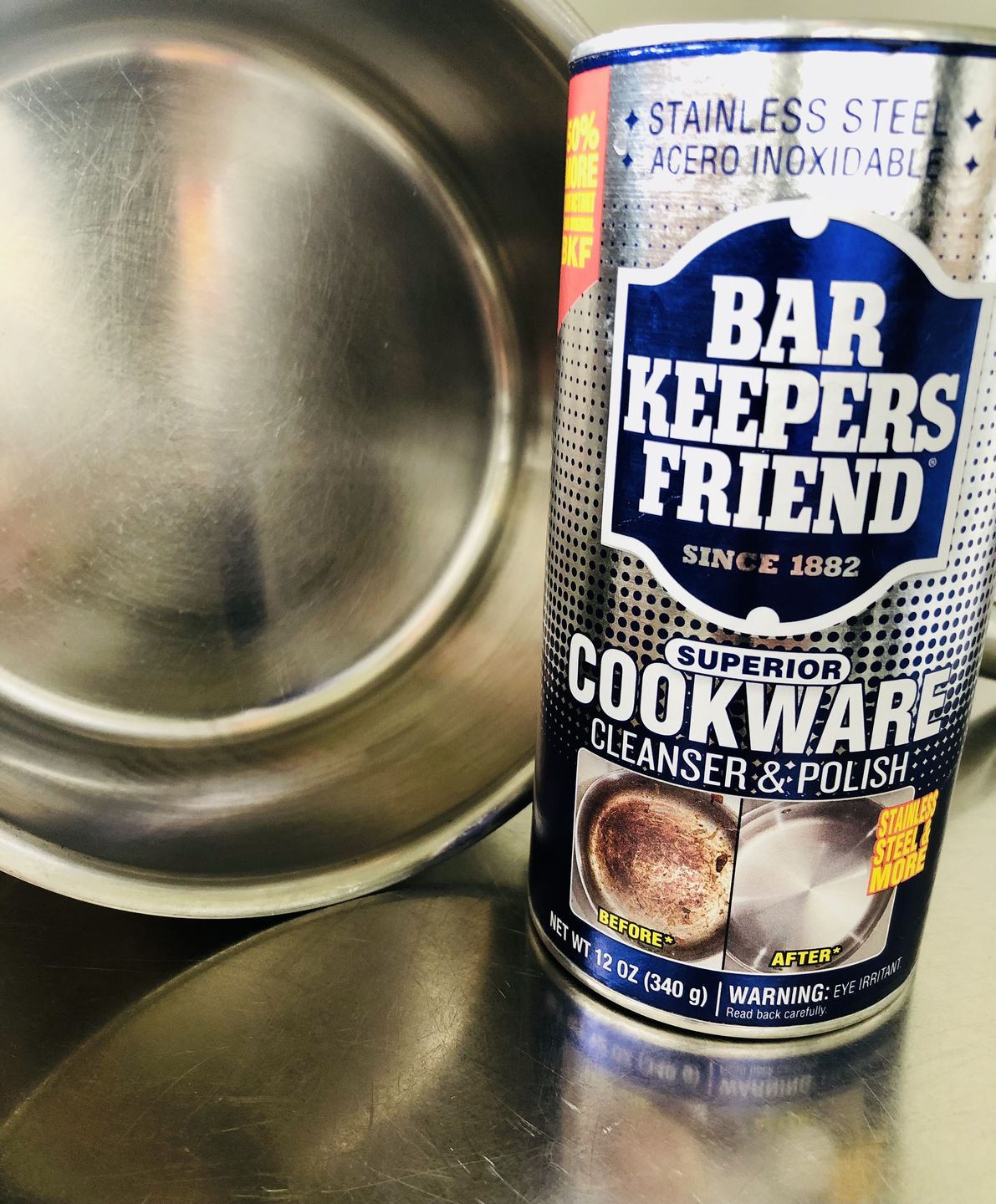 Customer photo review of Bar Keepers Friend Cookware Cleanser and Polish 340g