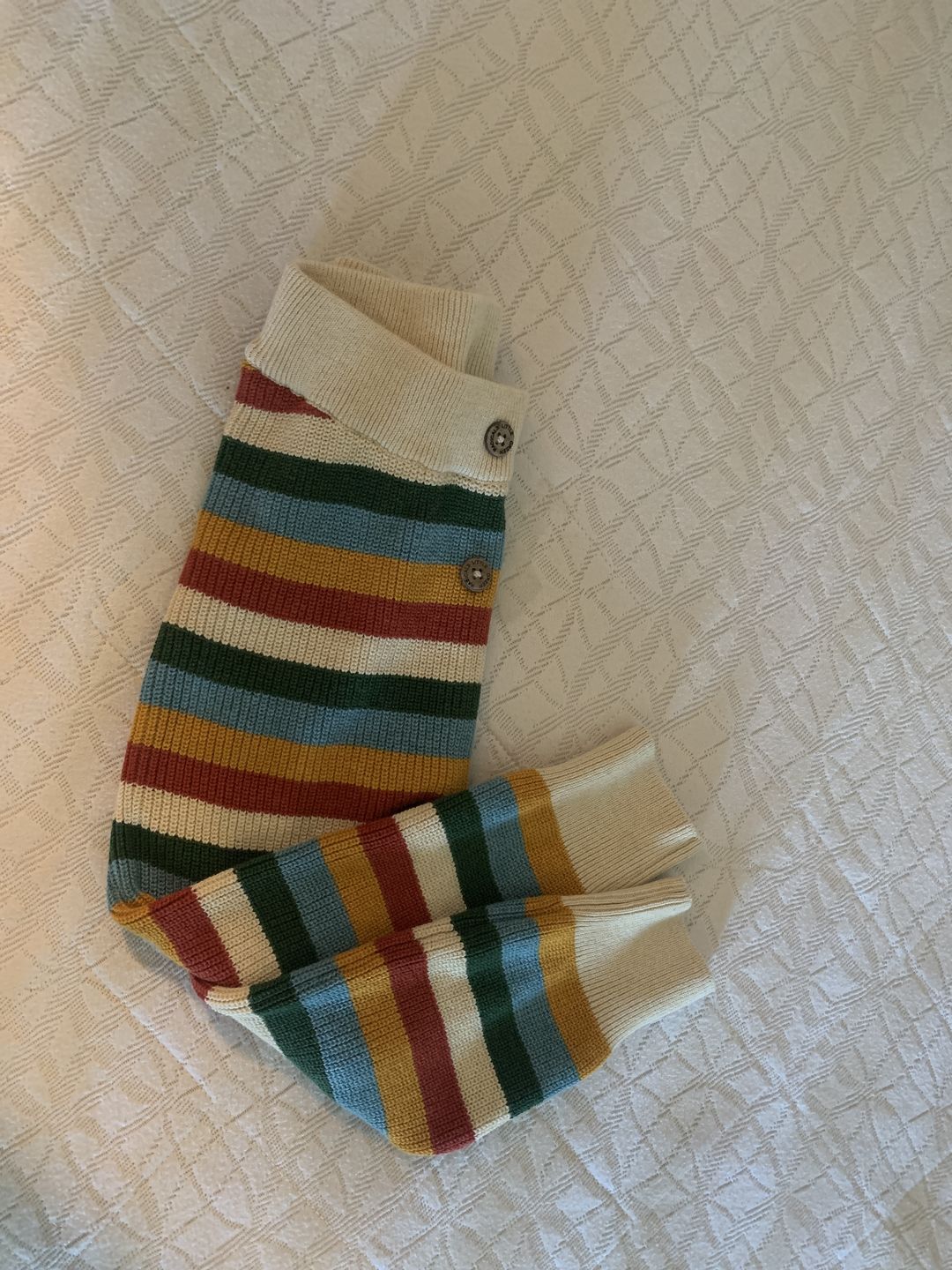 Customer photo review of Rainbow Striped Knitted Joggers