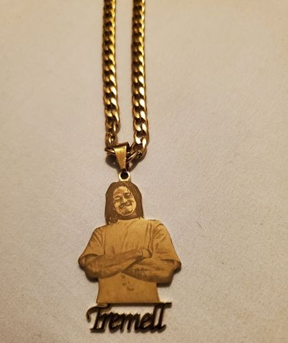 Customer photo review of Lovers Charm™ 18K Custom Engraved Necklace