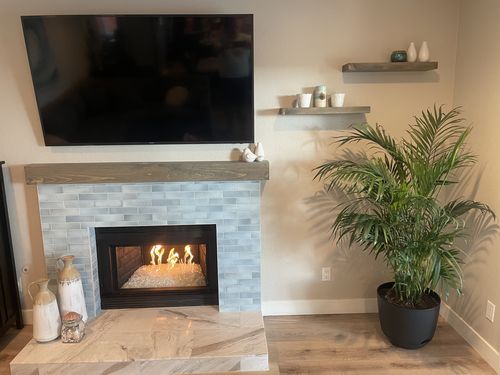 Customer photo review of Rustic Floating Shelves