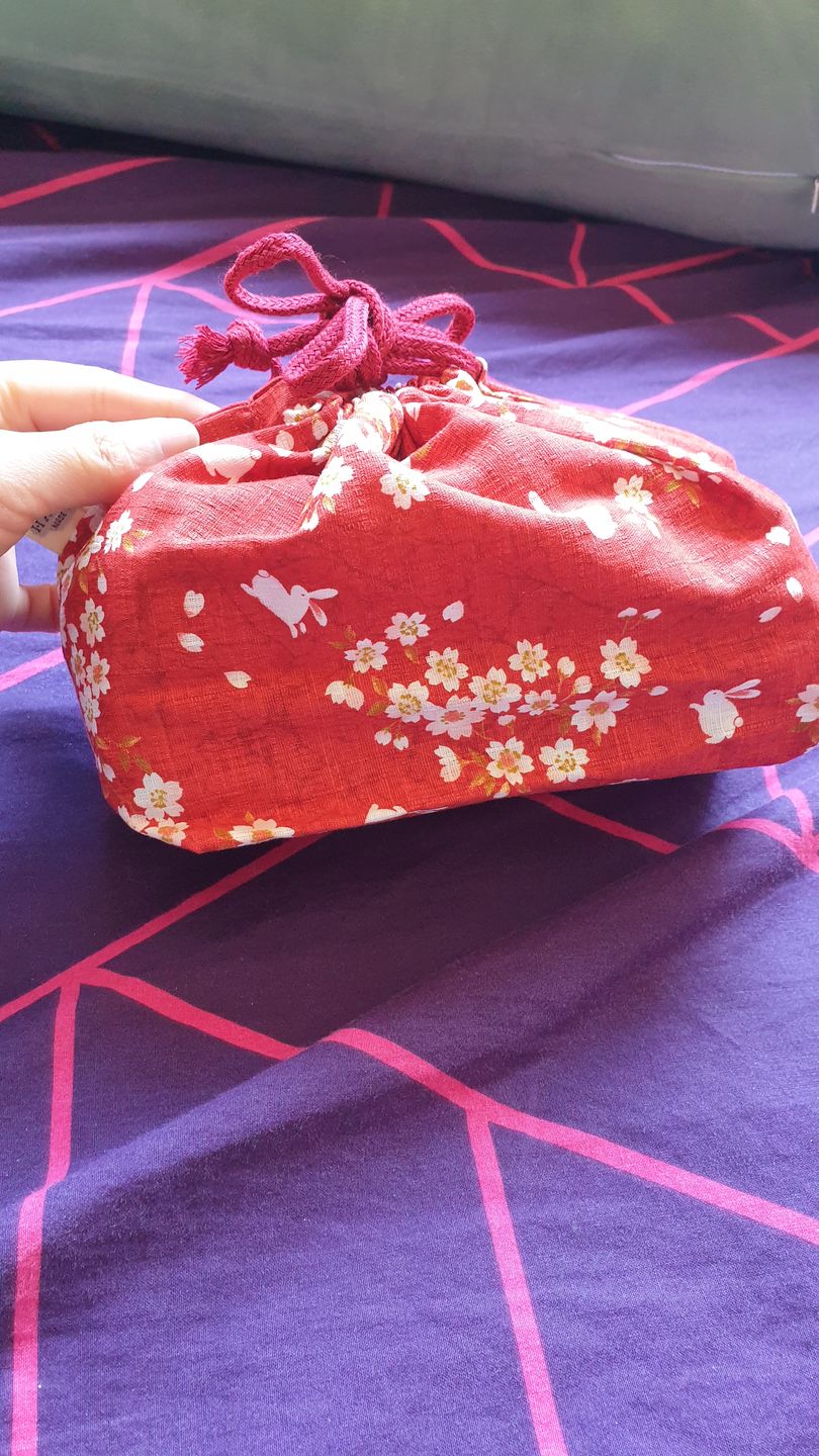 Customer photo review of Sakura Rabbit Bento Bag | Red