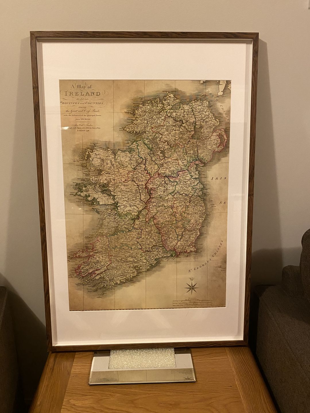 Customer photo review of Old Map of Ireland in 1798 by W. Faden - Rare Colour Atlas Map - Dublin, Belfast, Cork