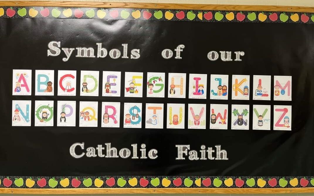 Customer photo review of Saints and Symbols Alphabet Cards - Digital Download