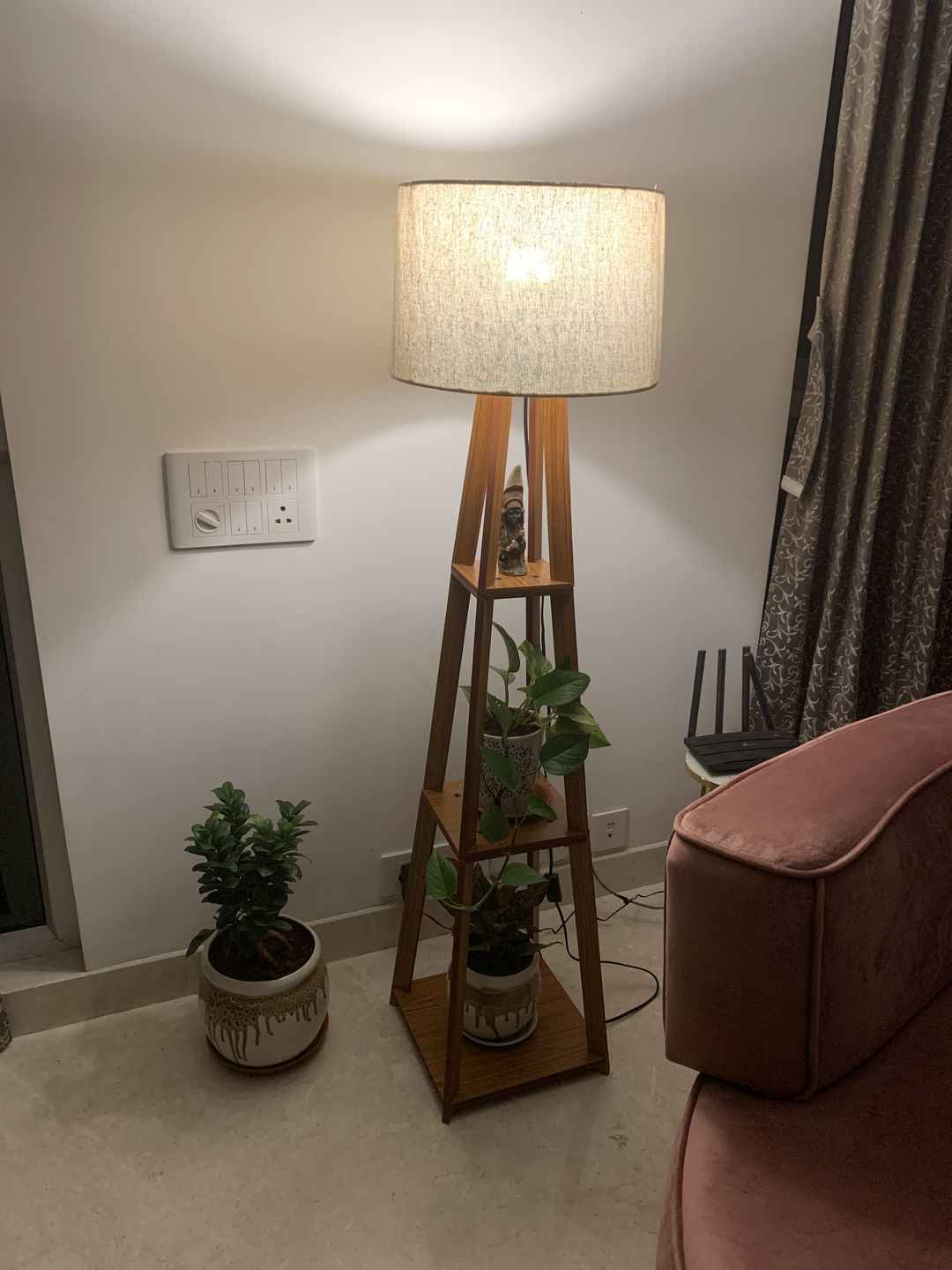 Customer photo review of Decorative  Wooden Floor Lamp for Home Decoration Living Room Corner