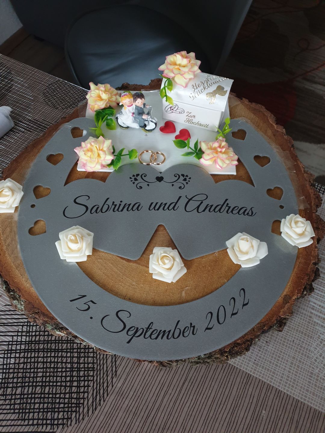 Customer photo review of Glückshufeisen aus edlem Stahl noble Design (personalisierbar) - ausgefallenes Hochzeitsgeschenk
