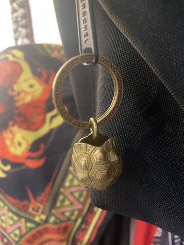 Customer photo review of Brass Tortoise Bell Pendant