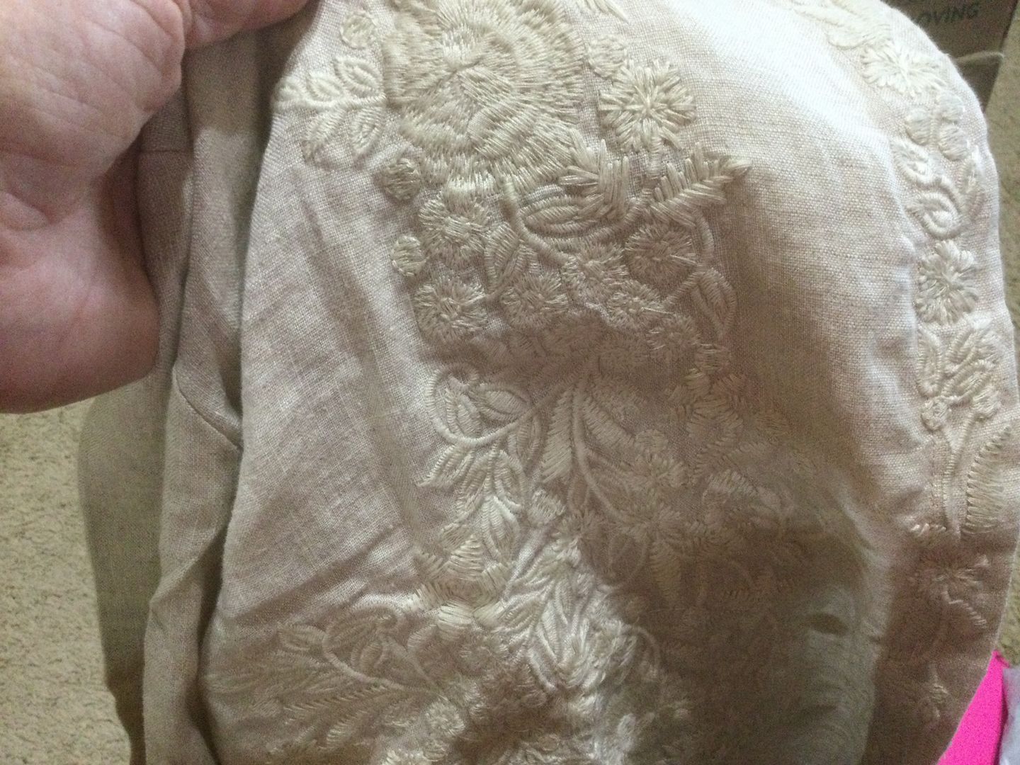 Customer photo review of Plus Size - Women Retro Embroidered  Loose 100% Linen Shirt