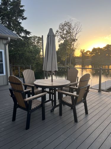 Customer photo review of DuraWeather Poly® 5-Piece 46"rd Lakeside Adirondack Dining Set