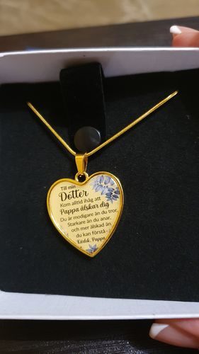 Customer photo review of Hjärt-hängsmycke från far till dotter - Små blad