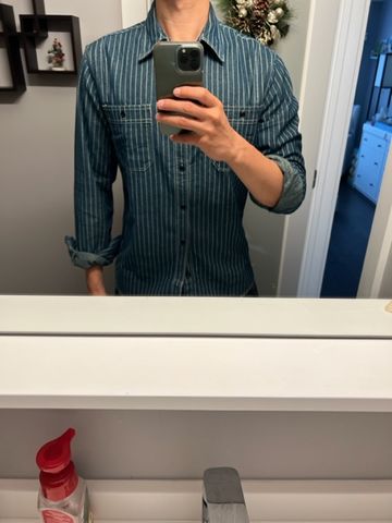 Customer photo review of 9 oz Wabash Vent Hole Work Shirt