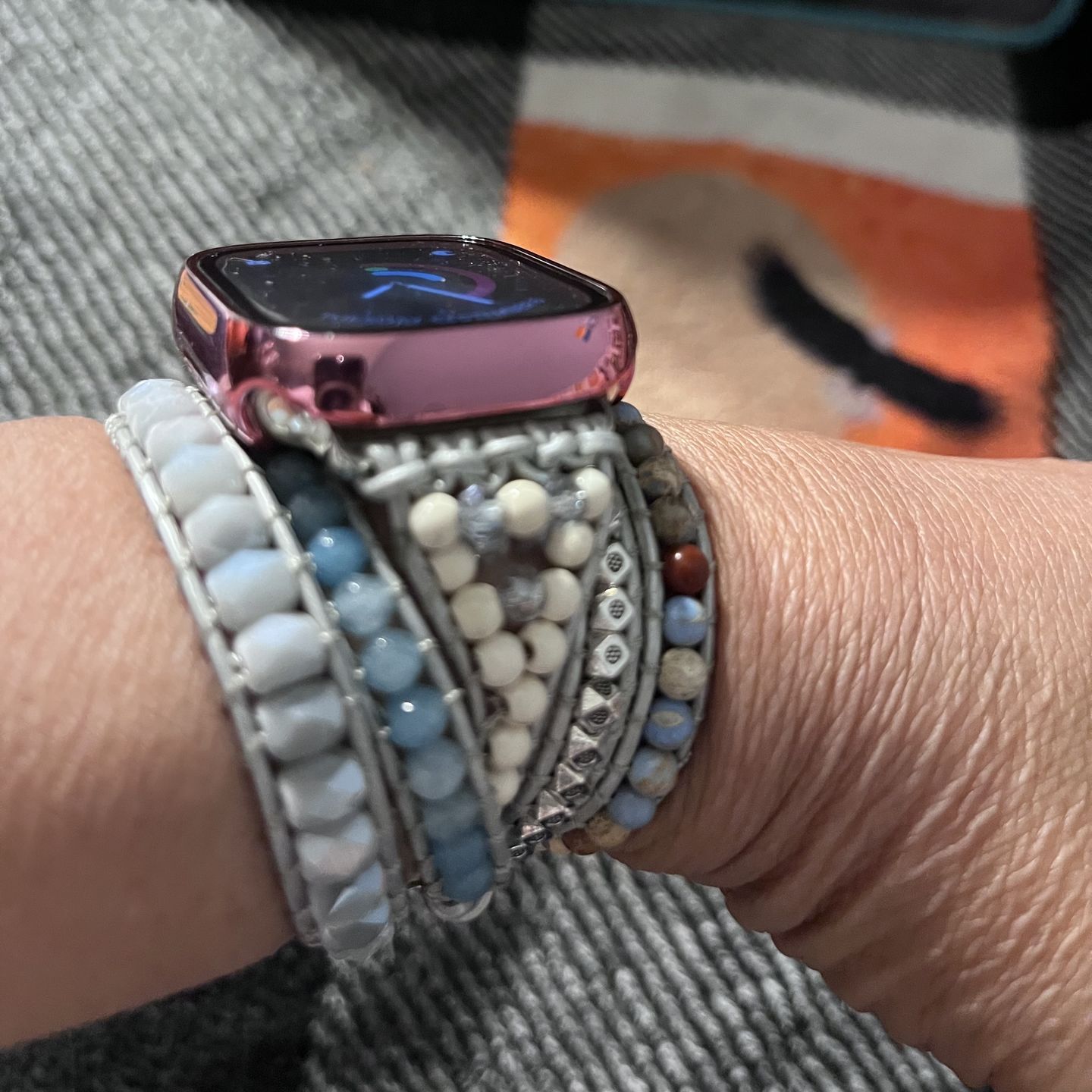 Customer photo review of Healing Topaz Apple Watch Strap