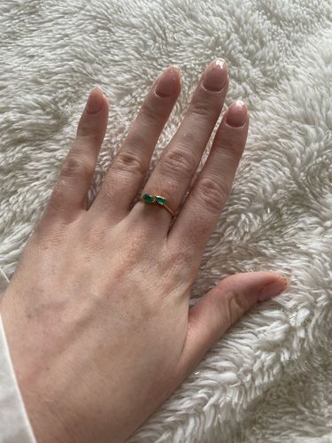 Customer photo review of Green Onyx Teardrop Ring (Gold)