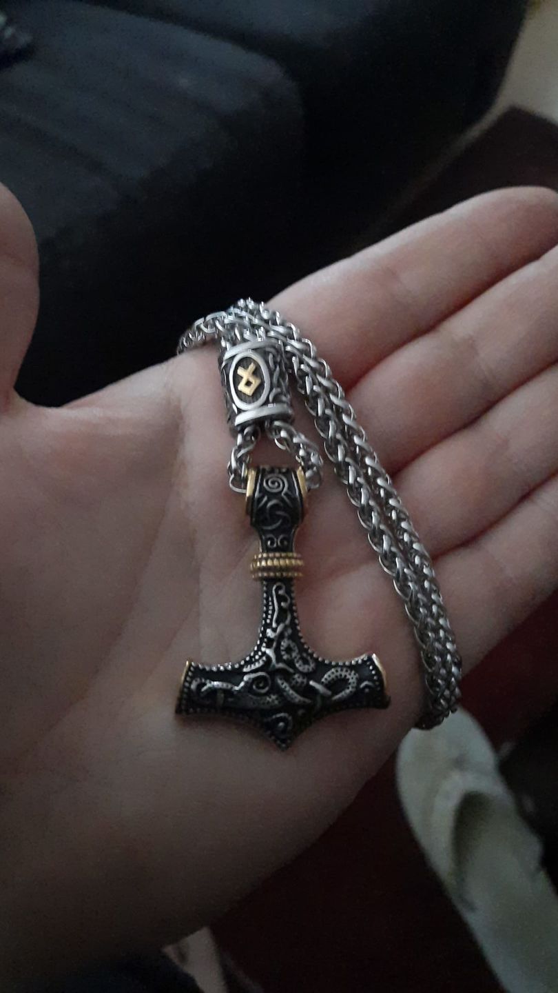 Customer photo review of Mjölnir - Thor's Hammer Stainless Steel Necklace