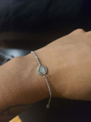 Customer photo review of Initial Disc Bracelet