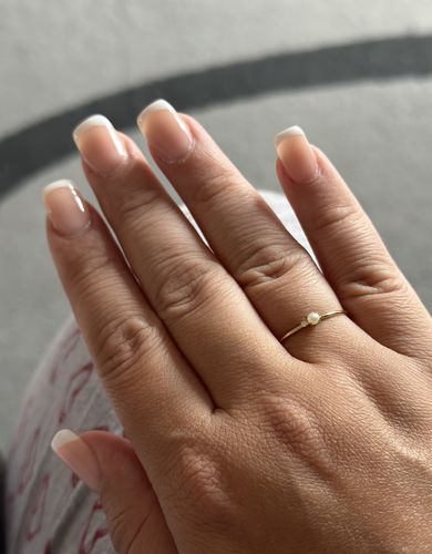 Customer photo review of Ada Single Pearl and Diamond Ring
