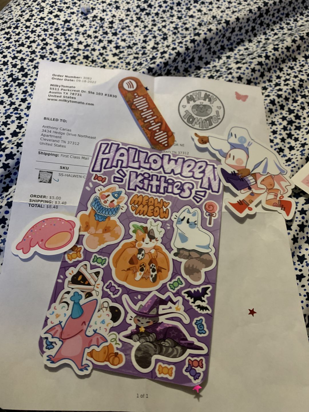 Customer photo review of Cute Ghost Stickers! : V6