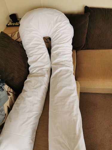 Customer photo review of Full Body Pregnancy Pillow – Extra-Long 12ft U-Shaped Maternity Support